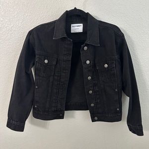 Old Navy NWOT black denim jean jacket petite size